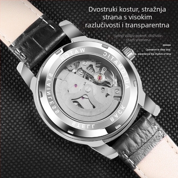 Muški automatski skeletni sat - skelet dizajn, vodootpornost 30 m, luminescentan, kućište od legure