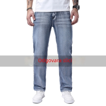 Muške traperice denim s srednjim porastom, pamuk-elastan, ravni kroj, svestrane