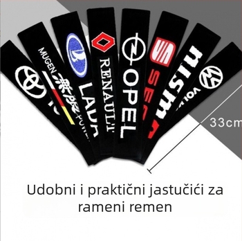 Podlaga za pojas automobila – prošireni dizajn za unutrašnjost, izuzetno mekana i debela, 100% pamuk; težina 50 g; moguć ispis logotipa; prilagodljivo