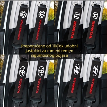 Podlaga za pojas automobila – prošireni dizajn za unutrašnjost, izuzetno mekana i debela, 100% pamuk; težina 50 g; moguć ispis logotipa; prilagodljivo