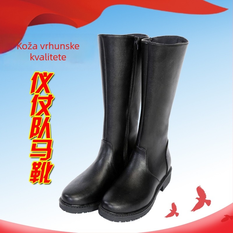 Viteške čizme | Etički stil, podizanje zastave | Gornji dio: umjetni PU | Potplat: guma | Niska potpetica (1–3 cm)