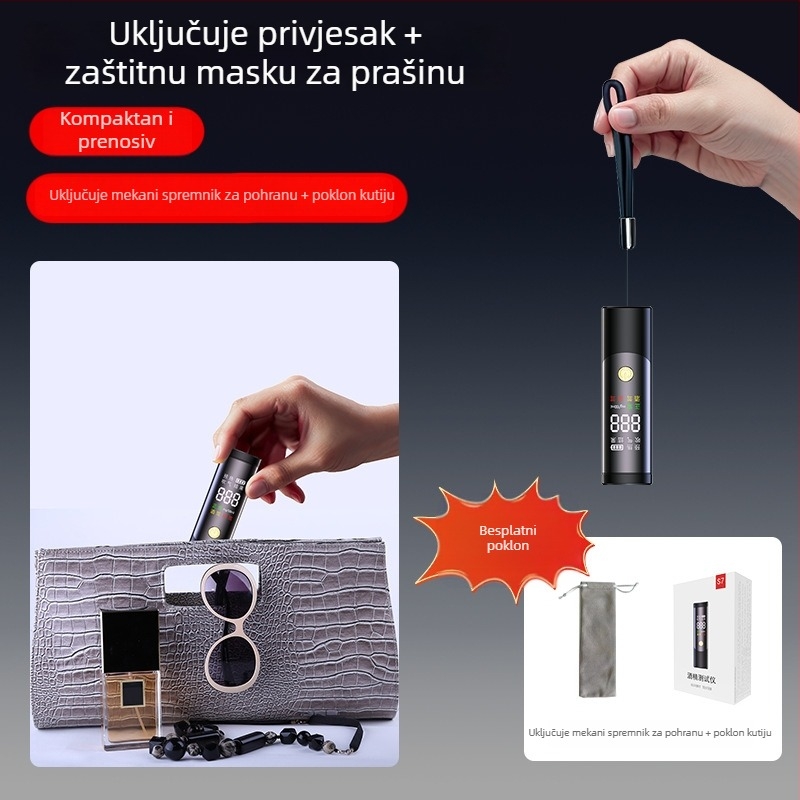 Coins prenosni mjerač alkohola pri izdahu, visoka preciznost, bez kontakta, plastično kućište