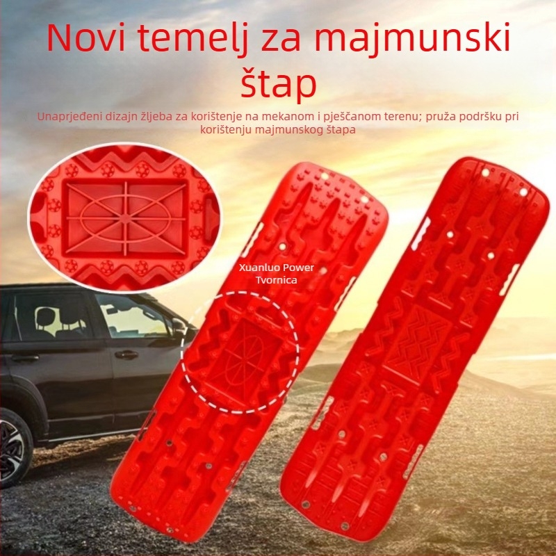 XUANLU Ploča za spašavanje terenskog vozila s protiv pijeska i izlazom iz snijega, duga ploča za samostalno spašavanje, prilagodba dostupna