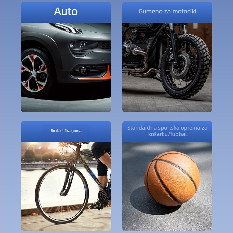 Automobilski starter s kompresorom zraka i LED svjetlom, sve-u-jednom, prenosna baterija