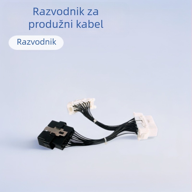 Tu Qiao OBD2 kabel za automobilsku dijagnostiku, razdjelnik 1 na 2, ABS, 12V, radna temperatura 80, kompatibilno s dijagnostičkom opremom