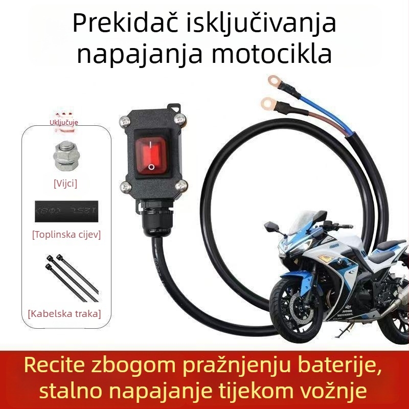 Prekidač za odvajanje baterije, vodootporan, jednopolarni, za dvostruko hlađene motocikle s tekućim hlađenjem