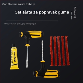 Set za popravak guma za automobile, motocikle i električna vozila, s bezdušnim gumama i brzim tekućim ljepilom