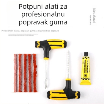 Set za popravak guma za automobile, motocikle i električna vozila, s bezdušnim gumama i brzim tekućim ljepilom