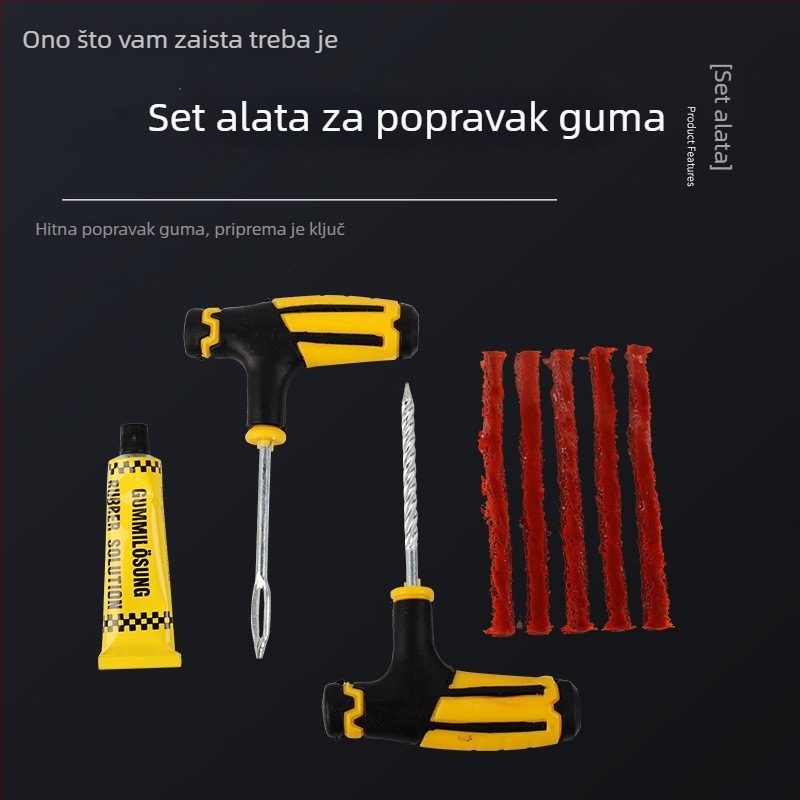 Set za popravak guma za automobile, motocikle i električna vozila, s bezdušnim gumama i brzim tekućim ljepilom