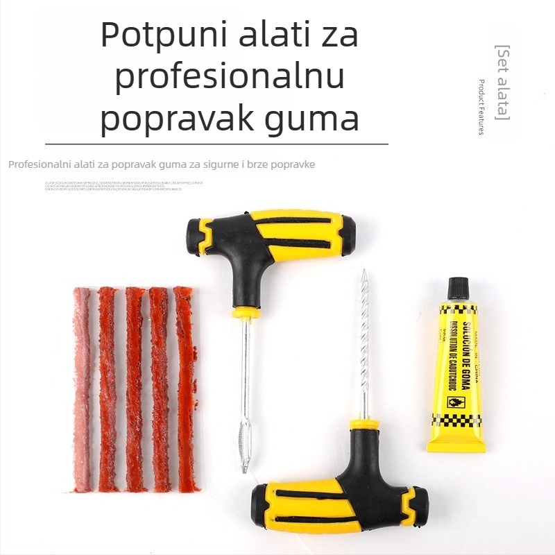 Set za popravak guma za automobile, motocikle i električna vozila, s bezdušnim gumama i brzim tekućim ljepilom
