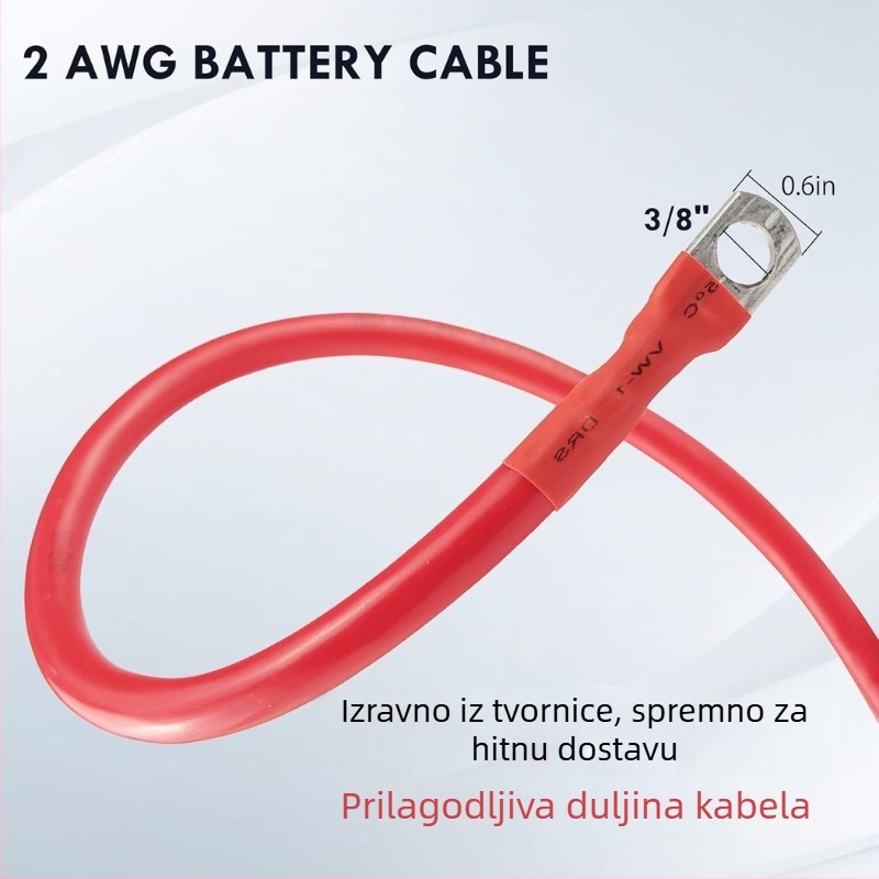 Univerzalni baterijski kabel 2 AWG s priključcima, kabel s priključcima na obje dvije strane, prilagodljivi baterijski inverter