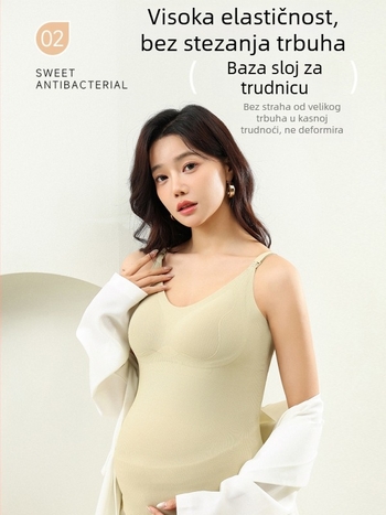 Dojenja top s trakama za trudnoću i postpartum, smjesa najlona i poliestera, geometrijski uzorak, nabrkasta tekstura, proljeće/ljeto 2025