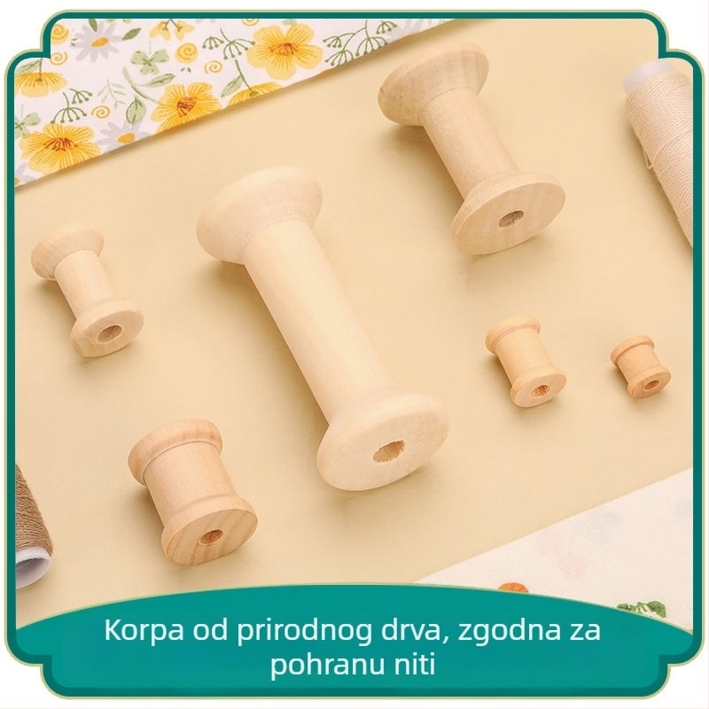 Drveni navijač za bobine – DIY šivaći dodatak, pastoralni stil, 22,3 g, LKF