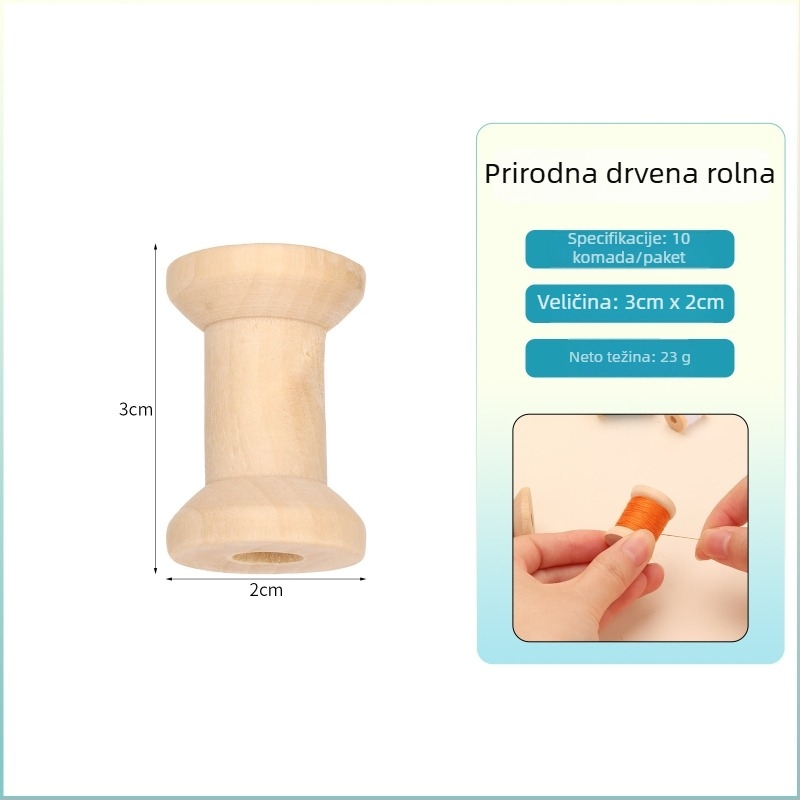 Drveni navijač za bobine – DIY šivaći dodatak, pastoralni stil, 22,3 g, LKF