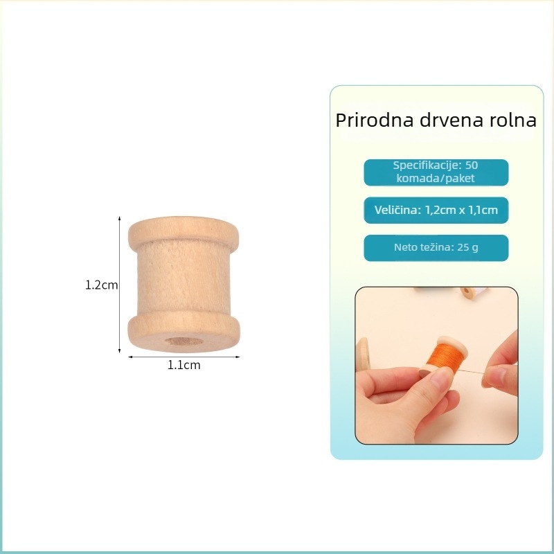 Drveni navijač za bobine – DIY šivaći dodatak, pastoralni stil, 22,3 g, LKF