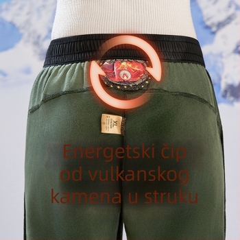 Zimske planinske hlače s fleece podstavom i zaštitom koljena, za muškarce i žene, uski kroj, srednje visok pojas, poliester