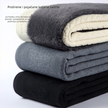 Unisex vunene termalne hlače za zimu, tri-slojne, zaštita struka i koljena, bazni sloj, gustoća 501–600 g/m²