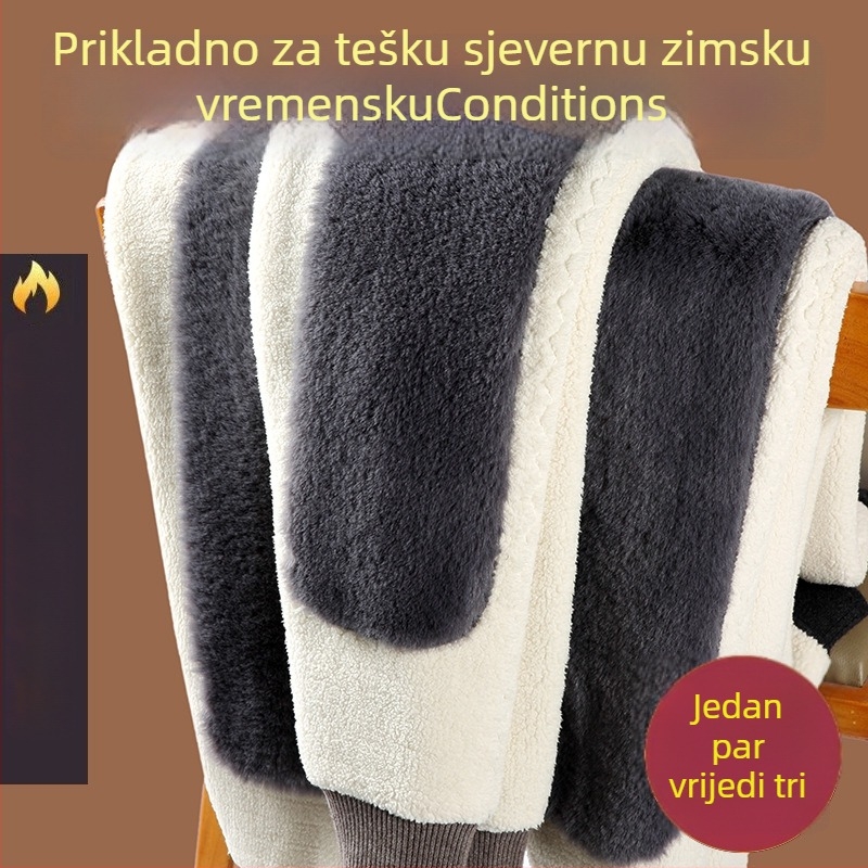 Unisex vunene termalne hlače za zimu, tri-slojne, zaštita struka i koljena, bazni sloj, gustoća 501–600 g/m²