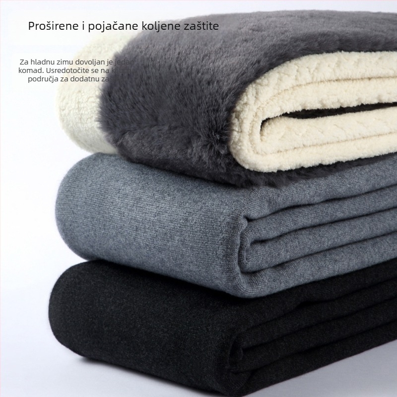 Unisex vunene termalne hlače za zimu, tri-slojne, zaštita struka i koljena, bazni sloj, gustoća 501–600 g/m²