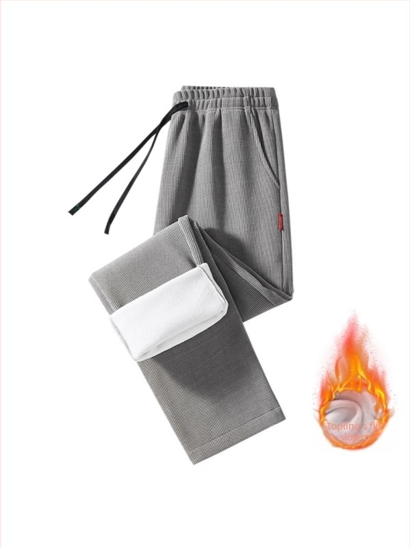 Muške Corduroy hlače s fleece podstavom, ravni kroj, zimski model