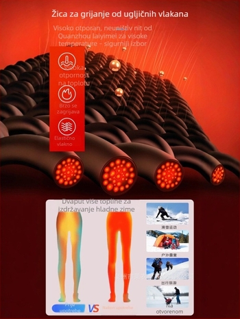 Hlače za zimu ravnog kroja, tkanina od poliester vlakana, podstava i punilo od poliester vlakana, srednji pojas, sportsko-rekreativni stil