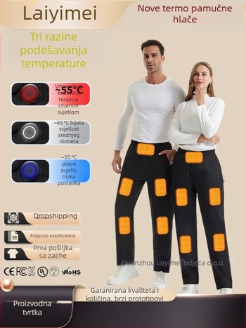 Hlače za zimu ravnog kroja, tkanina od poliester vlakana, podstava i punilo od poliester vlakana, srednji pojas, sportsko-rekreativni stil