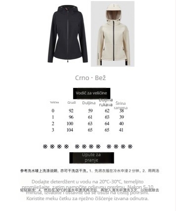 Ženska fleece windbreaker jakna s kapuljom, strukiranje, panelni detalji, korejski stil