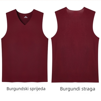 Muška sportska bez rukava s širokim ramenima - poliester, 90-95% glavna tkanina, V-izrez, sportski stil, 141-160 g/m²