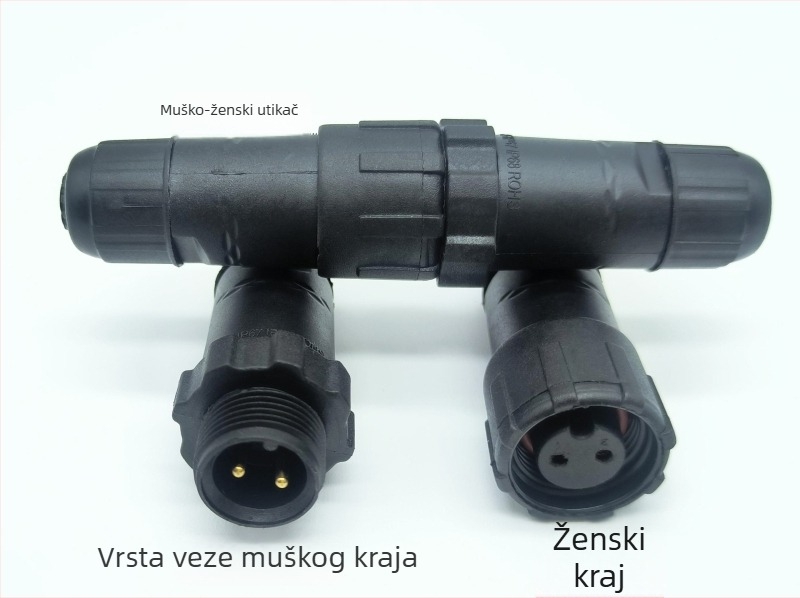 M14 vodootporan avijacijski priključak — utikač i utičnica, 2–8 pinova, 220V, AC/DC sučelje, bakreni kontakti