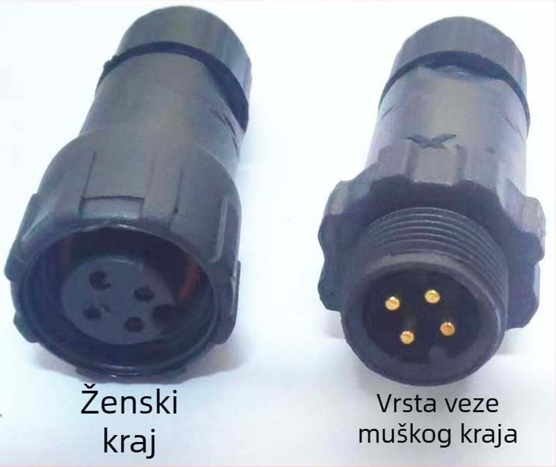 M14 vodootporan avijacijski priključak — utikač i utičnica, 2–8 pinova, 220V, AC/DC sučelje, bakreni kontakti
