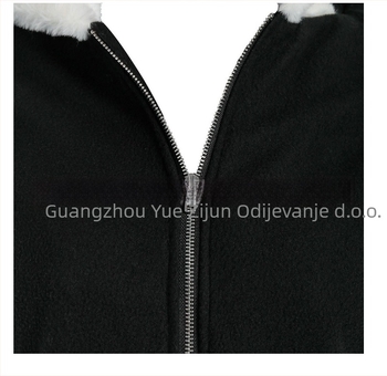 Ženski plišani hoodie s kapuljom i ušima mačke, kontrastni šavovi, poliester, dugi rukavi, srednja duljina, zatvarač