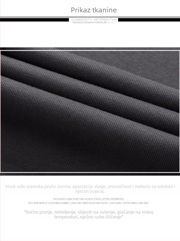 Ženske hlače od pamuka-elastana, mikro- flare kroj, visokim strukom, dugačke do poda, casual stil, proljeće 2025