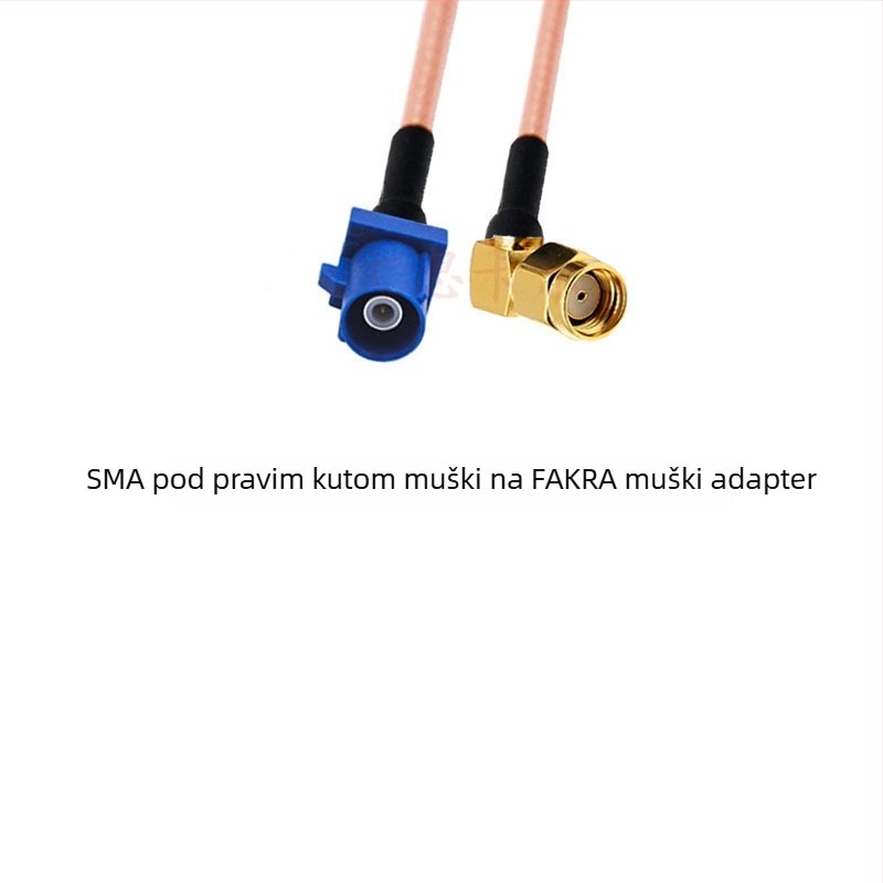 GPS antena produljni kabel RG316, plavi, Fakra na SMA, Type-C na SMA, muški i ženski konektori