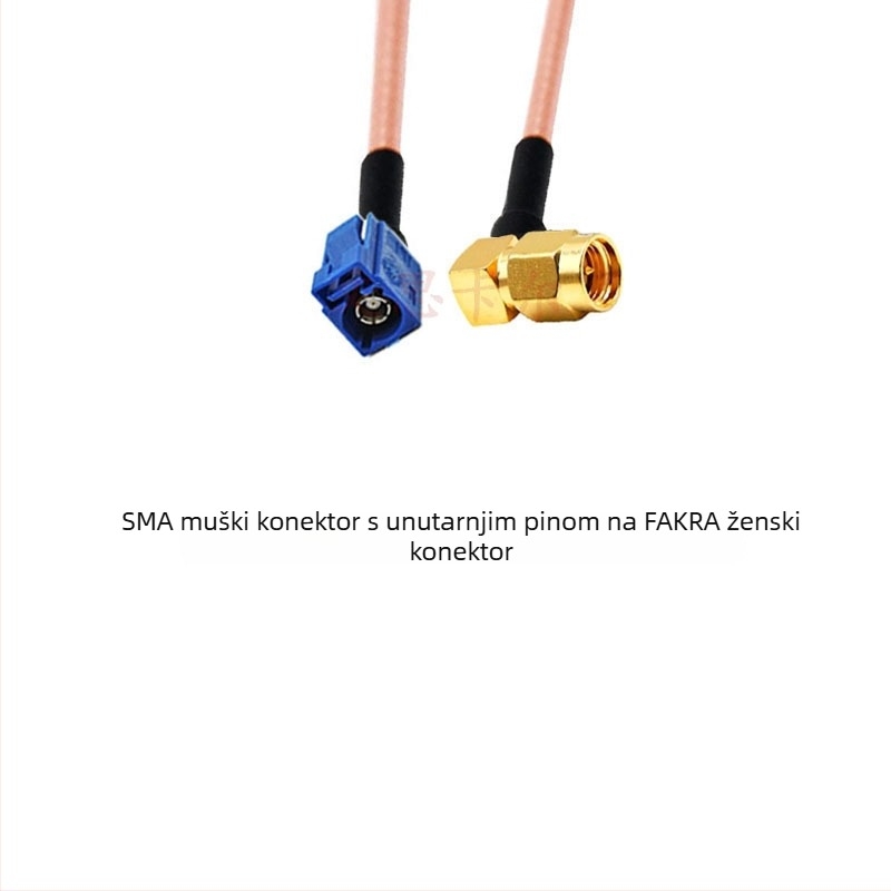 GPS antena produljni kabel RG316, plavi, Fakra na SMA, Type-C na SMA, muški i ženski konektori