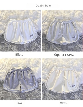 Minnie ženske pamučne šorcevi, lagane, visokog struka, širokih nogavica, udobne, moderne
