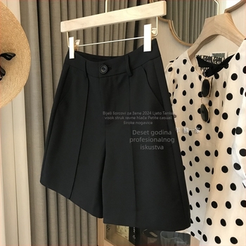 Ženske hlače sa srednjom struku i ravnim krojem, Spandex-poliestr mješavina, mikro-elastičnost, Hang-dye završna obrada
