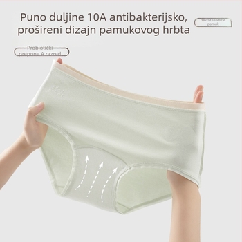 Ženske pamukaste gaćice srednjeg pojasa, jednobojne, 95–100% pamuk, antibakterijske i prozračne, pamuk podstava u preponi.