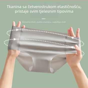 Žensko bešivno donje rublje od ice-silk, srednji porast struka, 3D podizanje bokova, pamukasta podstava, trokutaste gaćice