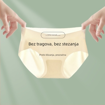 Žensko bešivno donje rublje od ice-silk, srednji porast struka, 3D podizanje bokova, pamukasta podstava, trokutaste gaćice