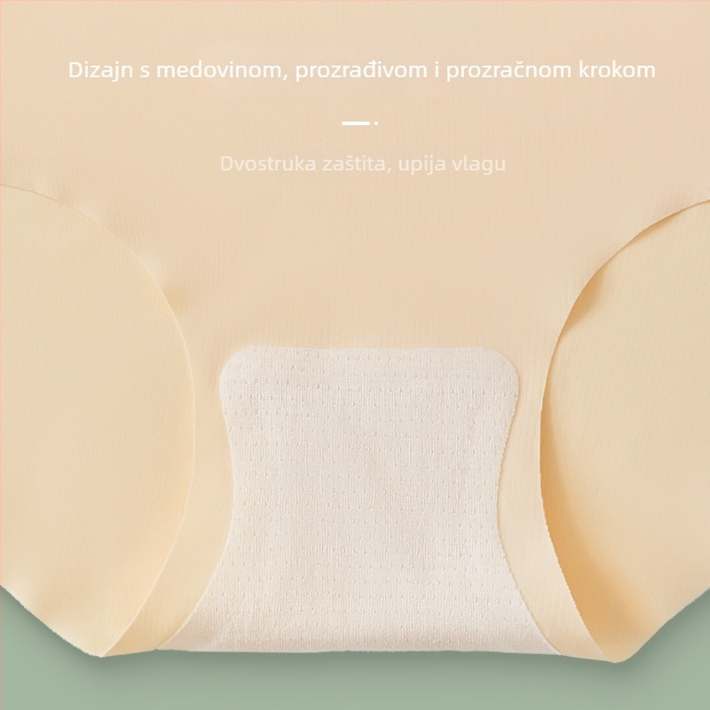 Žensko bešivno donje rublje od ice-silk, srednji porast struka, 3D podizanje bokova, pamukasta podstava, trokutaste gaćice