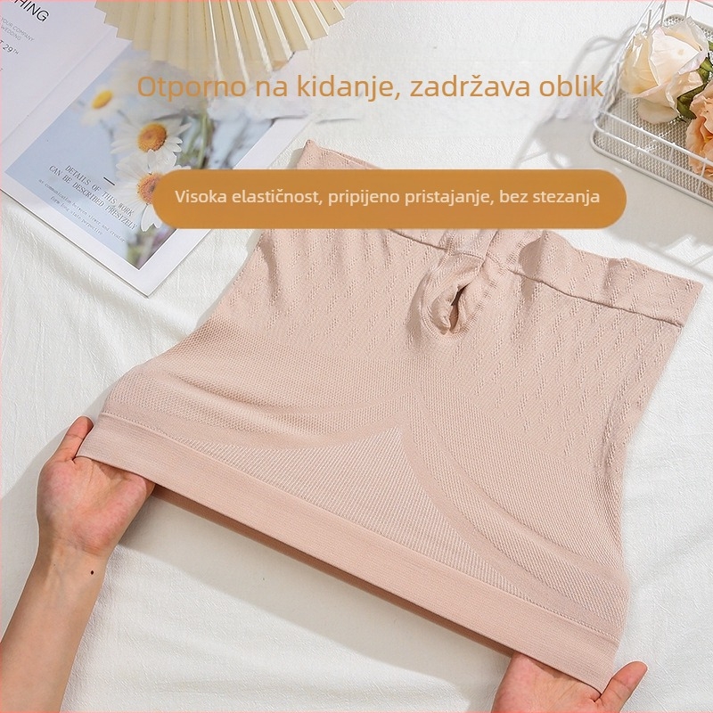 Ženske bezšivne sigurnosne šorceve, visoki pojas, tanki i izrazito elastični, kontrola trbuha, podizanje stražnjice, dužina 3/4