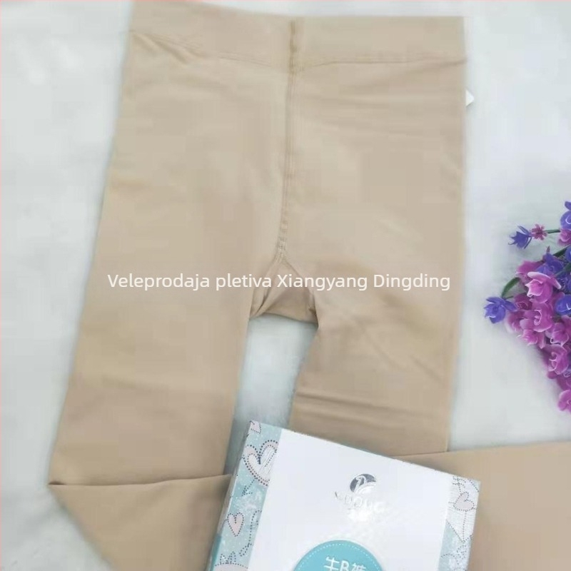 Far East 8505 Jesen/Zima 5XL flis velur pantyhose za žene s nogama, jednobojne, najlon