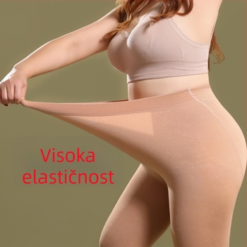 Ženske tajice za jesen-zimu, plus veličina, s veluru unutarnjom podstavom i toplinom
