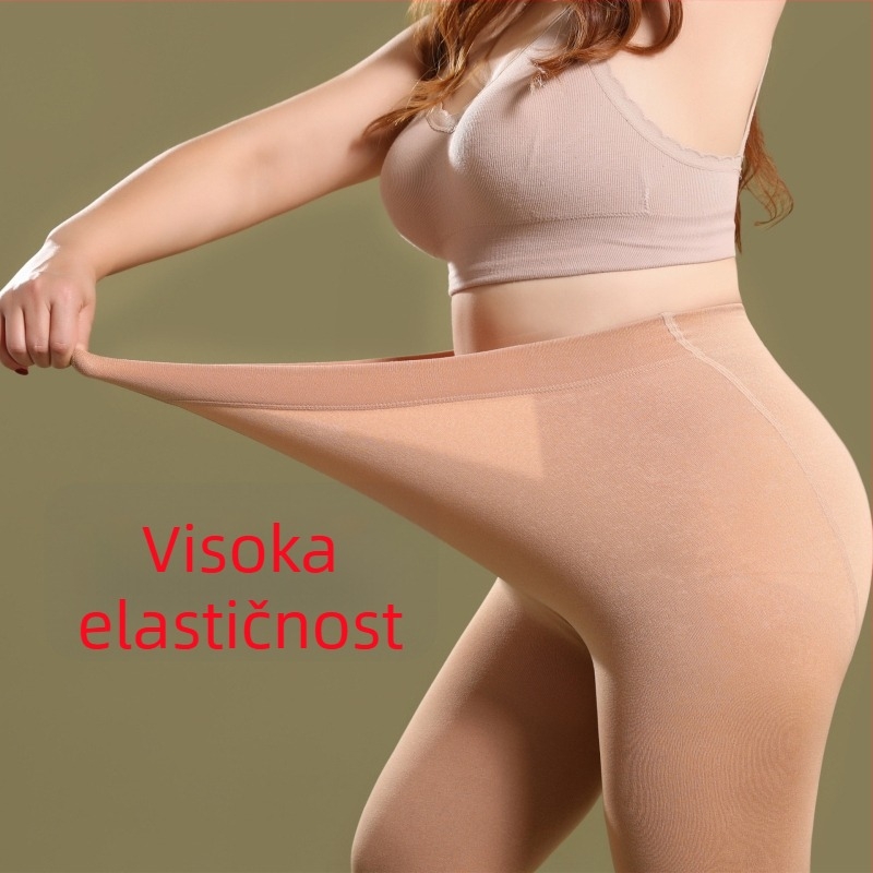 Ženske tajice za jesen-zimu, plus veličina, s veluru unutarnjom podstavom i toplinom