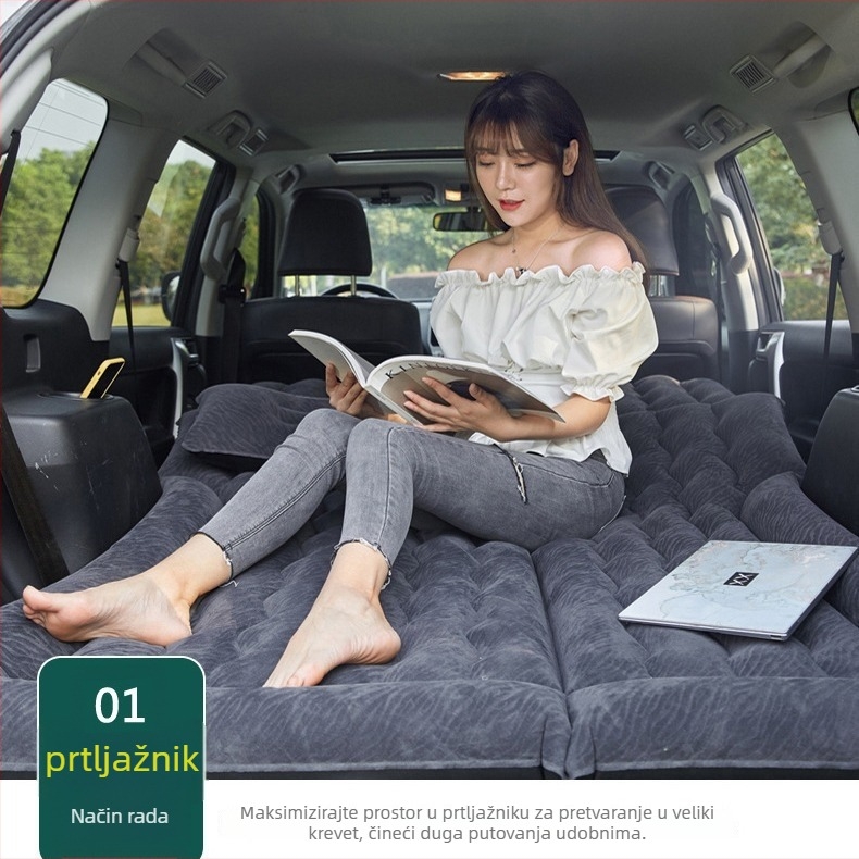 Universalni SUV napuhivački krevet u prtljažniku automobila, PVC s flockingom, ručno naduhivanje, težina 3,3 kg, nosivost 300 kg