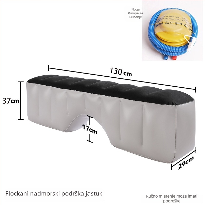 Rong Kyu PVC napuhljiva podloga za prostor između stražnje sjedalice automobila – sklopiva, ručno napumpavanje, maksimalno opterećenje 50 kg