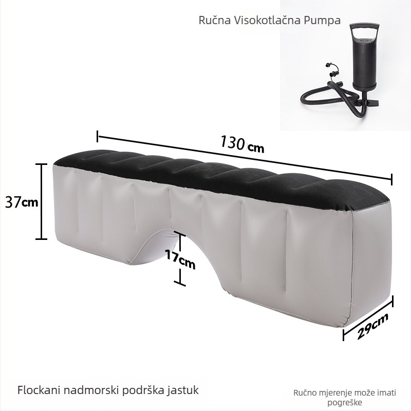 Rong Kyu PVC napuhljiva podloga za prostor između stražnje sjedalice automobila – sklopiva, ručno napumpavanje, maksimalno opterećenje 50 kg