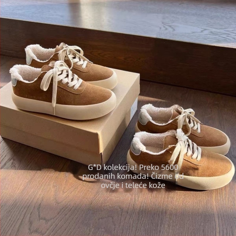 Unisex platnene tenisice s fleec podstavom, debela mekana potplat, vulkanizirana potplat, okrugla špička, casual stil, model F1204B