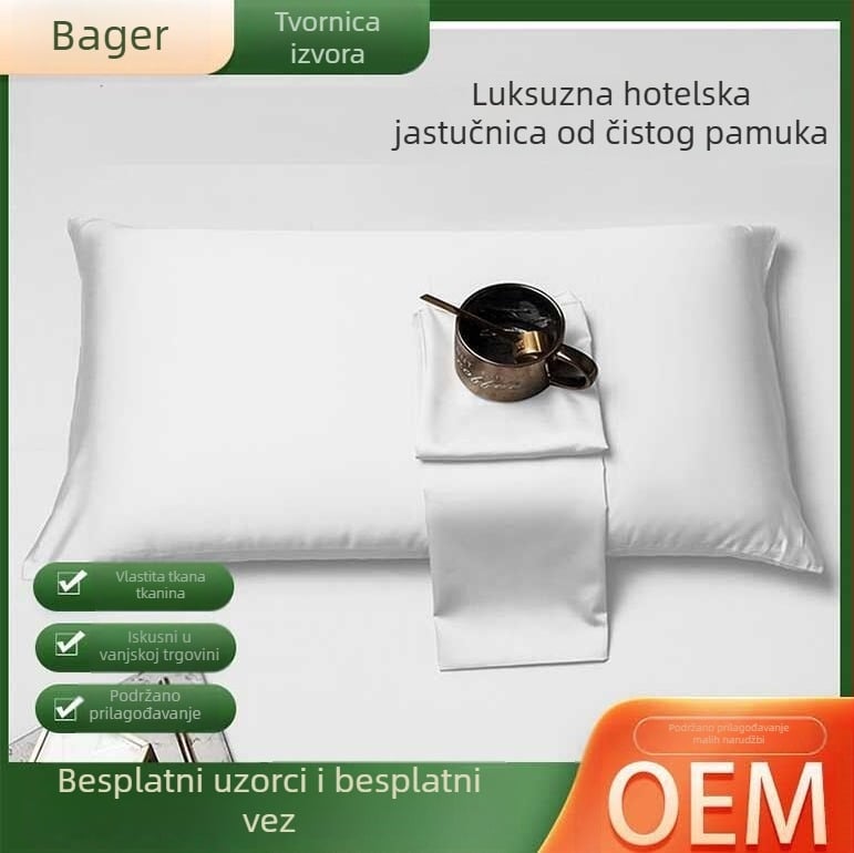 Jastučnica od pamuk-saten materijala, bijela, s izvezenim tekstom, odvojiva i periva, moderni minimalistički stil