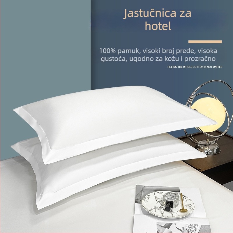 Pamukna satenska navlaka za jastuk, 60s/80s, bijela, hotelska kvaliteta